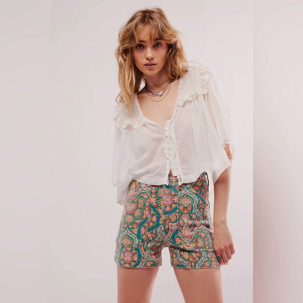 MOTHER The Curbster Shorts Color: Under The Rug Retro Boho